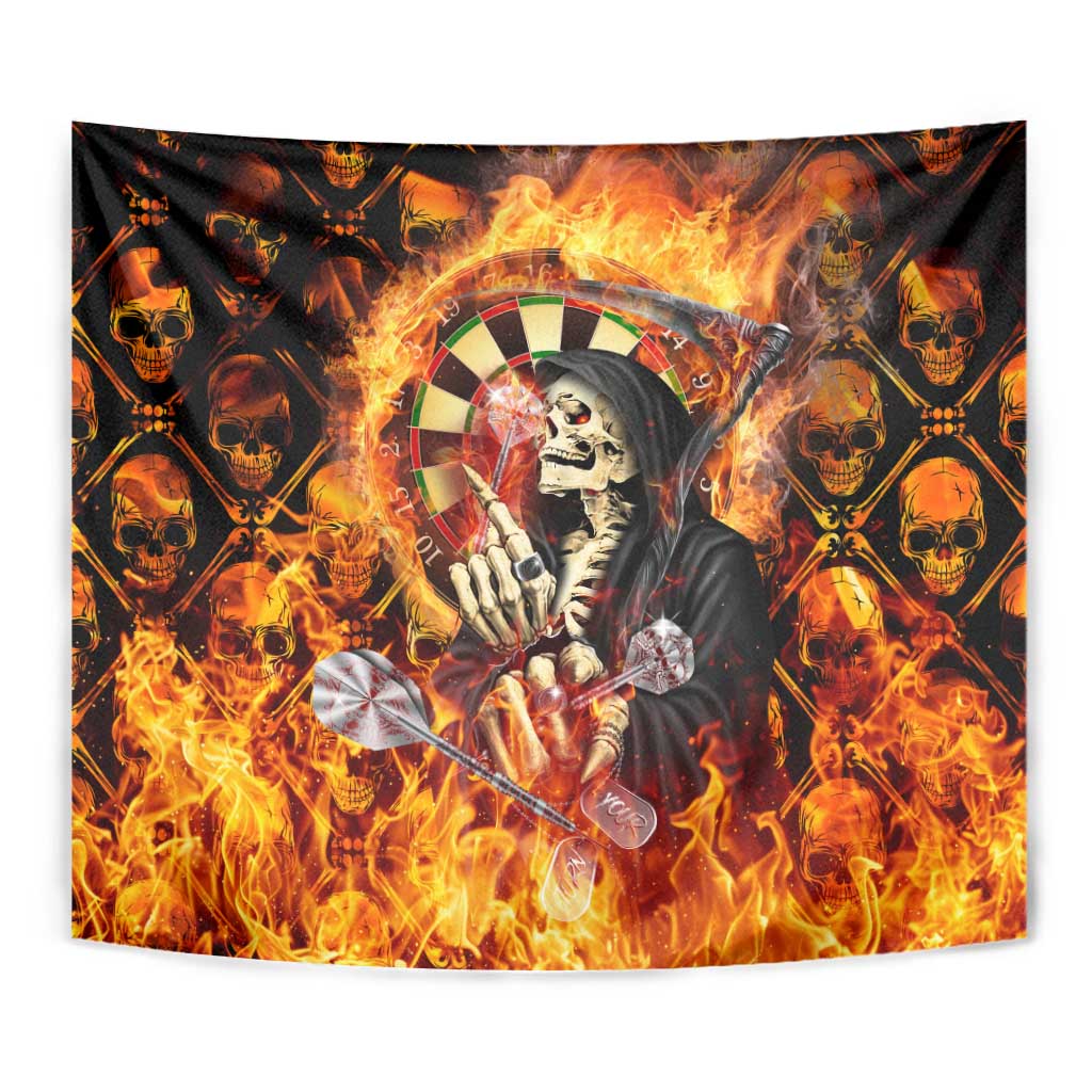 Skull Darts Tapestry Death In Fire