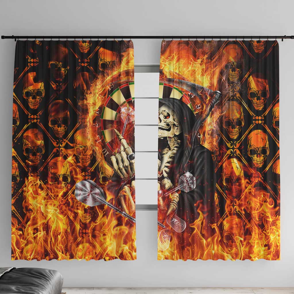 Skull Darts Window Curtain Death In Fire