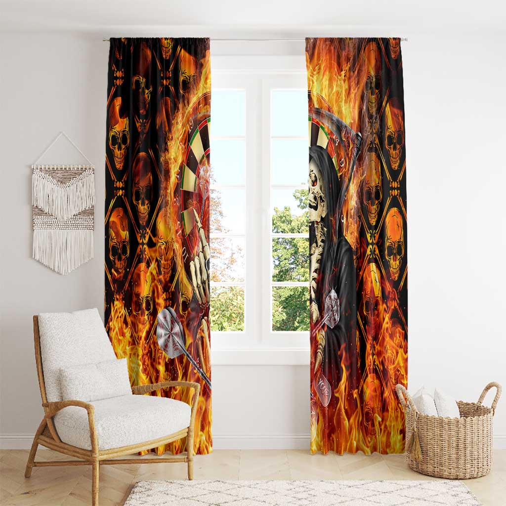 Skull Darts Window Curtain Death In Fire