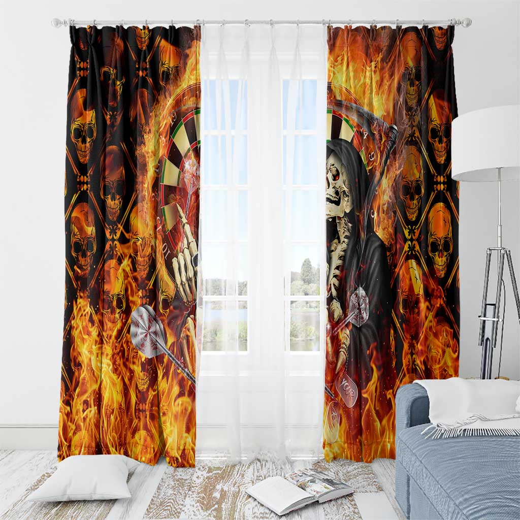 Skull Darts Window Curtain Death In Fire