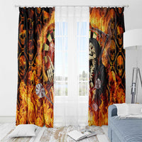 Skull Darts Window Curtain Death In Fire