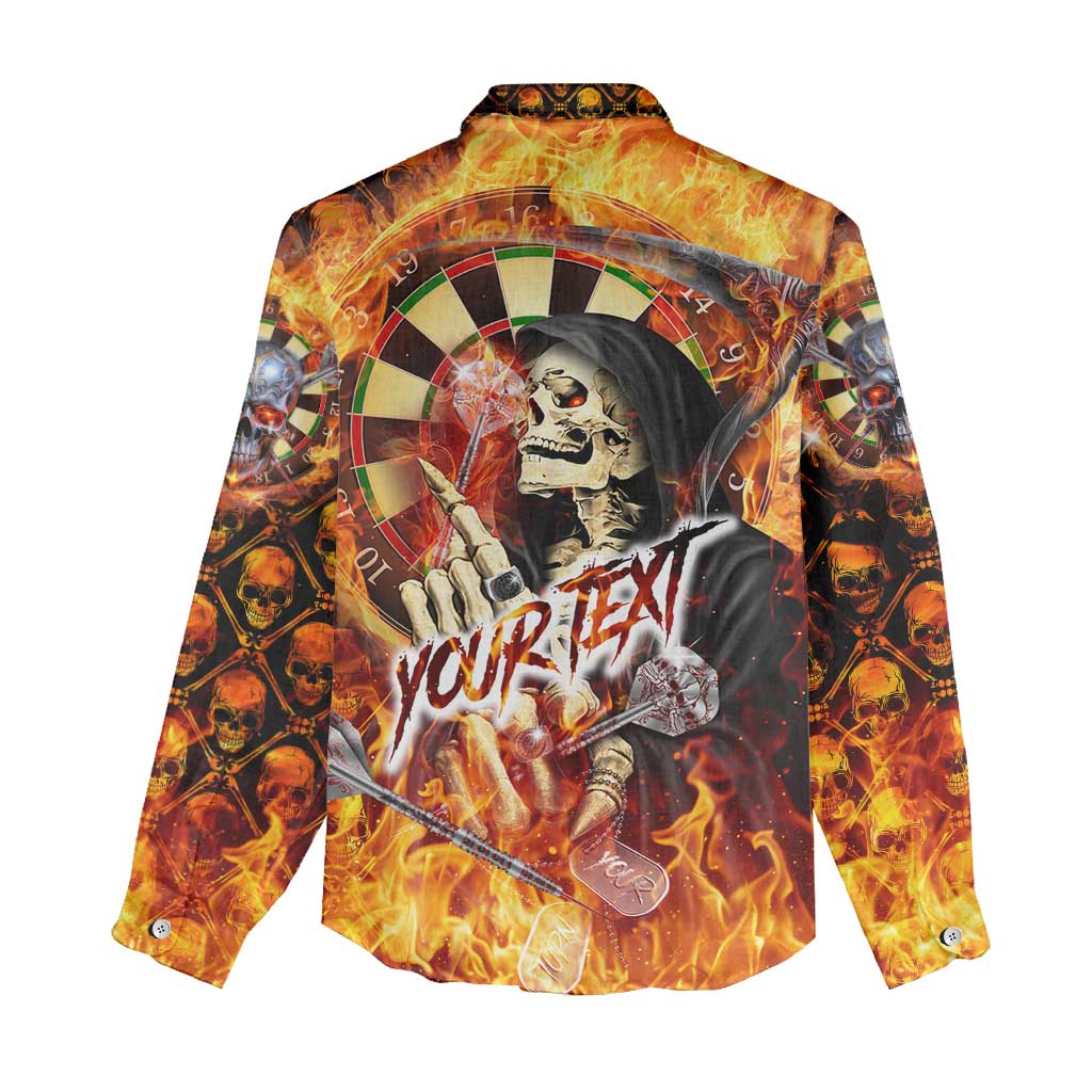 Personalised Skull Darts Women Casual Shirt Death In Fire