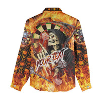 Personalised Skull Darts Women Casual Shirt Death In Fire