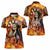 Personalised Skull Darts Women Polo Shirt Death In Fire