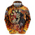 Personalised Skull Darts Zip Hoodie Death In Fire