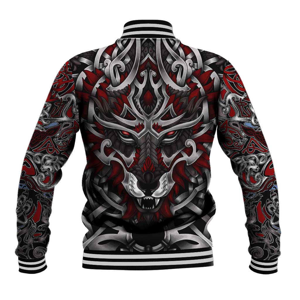 Celtic Wolf Fenrir Vikings Baseball Jacket Norse Mythology - Wonder Print Shop