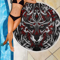 Celtic Wolf Fenrir Vikings Beach Blanket Norse Mythology - Wonder Print Shop