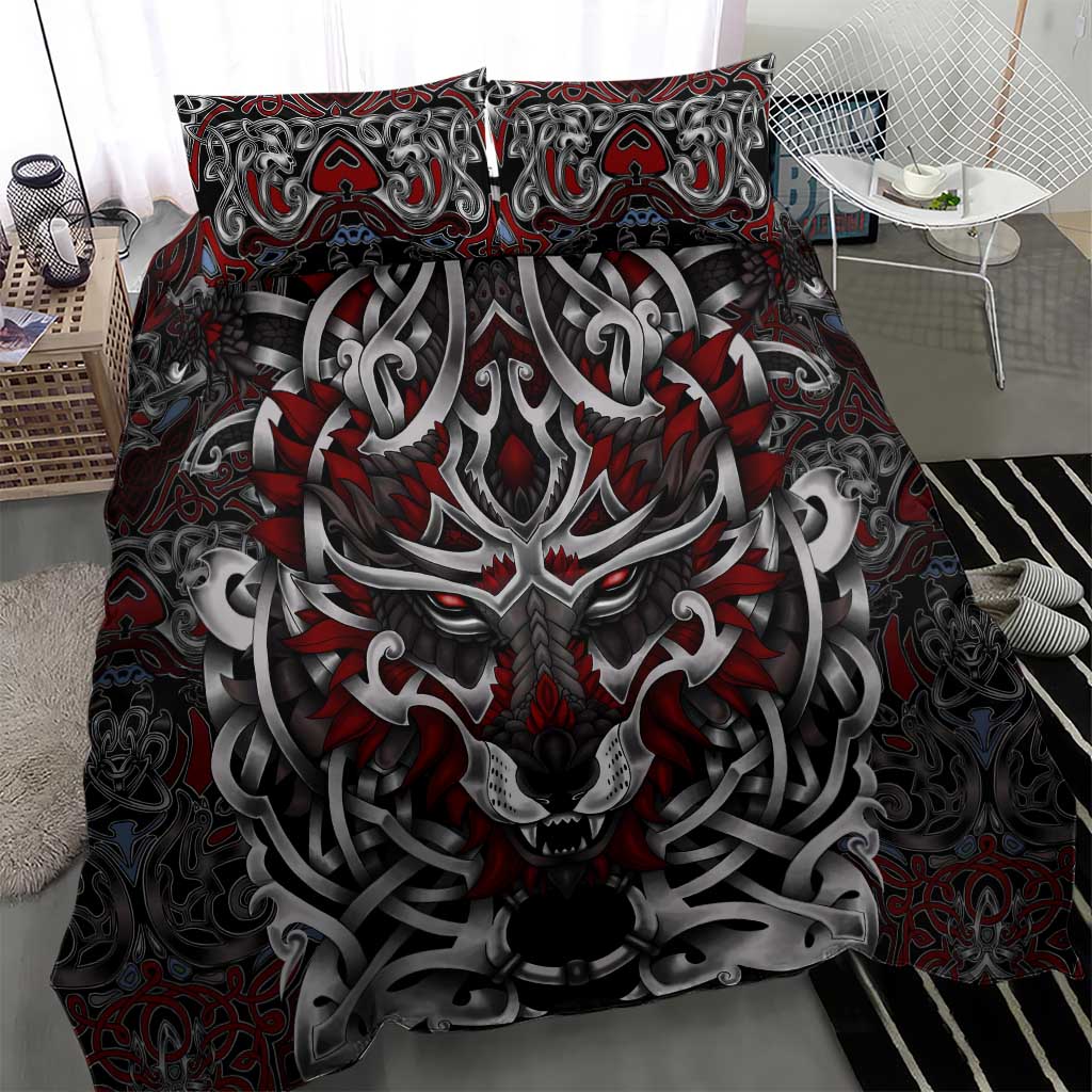 Celtic Wolf Fenrir Vikings Bedding Set Norse Mythology - Wonder Print Shop