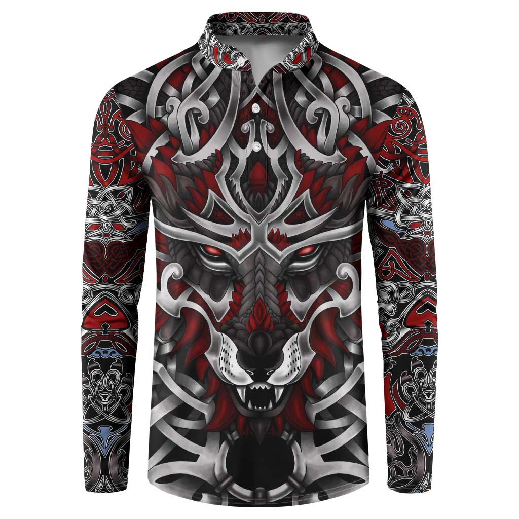 Celtic Wolf Fenrir Vikings Button Sweatshirt Norse Mythology - Wonder Print Shop