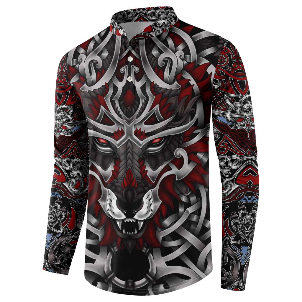 Celtic Wolf Fenrir Vikings Button Sweatshirt Norse Mythology - Wonder Print Shop