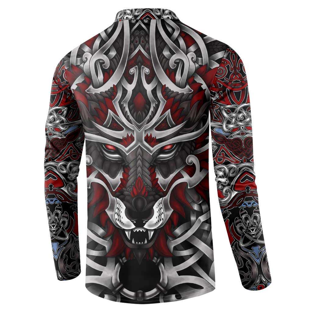 Celtic Wolf Fenrir Vikings Button Sweatshirt Norse Mythology - Wonder Print Shop