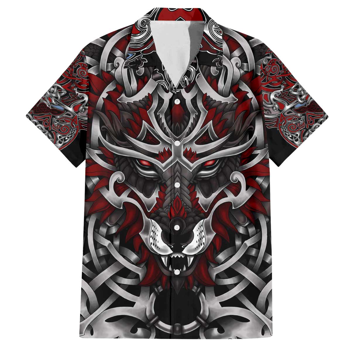Celtic Wolf Fenrir Vikings Family Matching Off Shoulder Short Dress and Hawaiian Shirt Norse Mythology - Wonder Print Shop