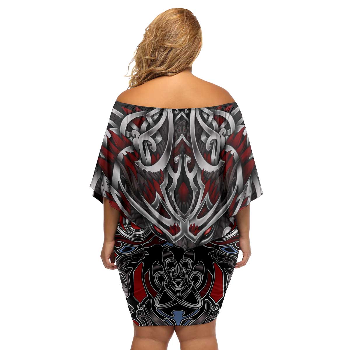 Celtic Wolf Fenrir Vikings Family Matching Off Shoulder Short Dress and Hawaiian Shirt Norse Mythology - Wonder Print Shop