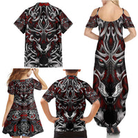 Celtic Wolf Fenrir Vikings Family Matching Summer Maxi Dress and Hawaiian Shirt Norse Mythology - Wonder Print Shop