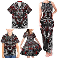 Celtic Wolf Fenrir Vikings Family Matching Tank Maxi Dress and Hawaiian Shirt Norse Mythology - Wonder Print Shop