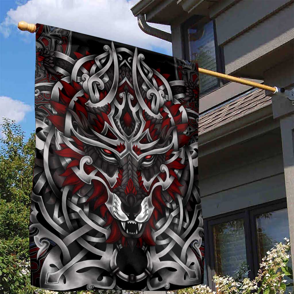 Celtic Wolf Fenrir Vikings Garden Flag Norse Mythology - Wonder Print Shop