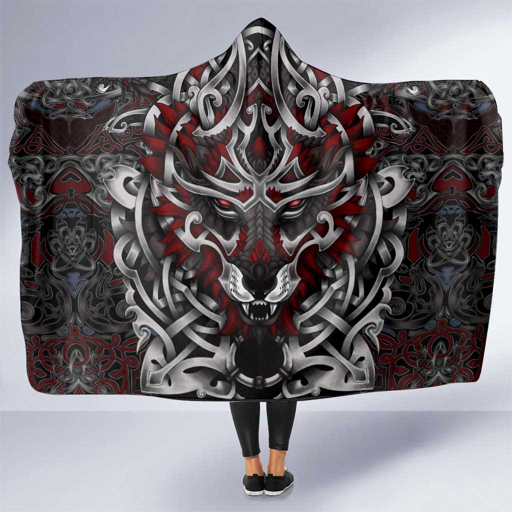 Celtic Wolf Fenrir Vikings Hooded Blanket Norse Mythology