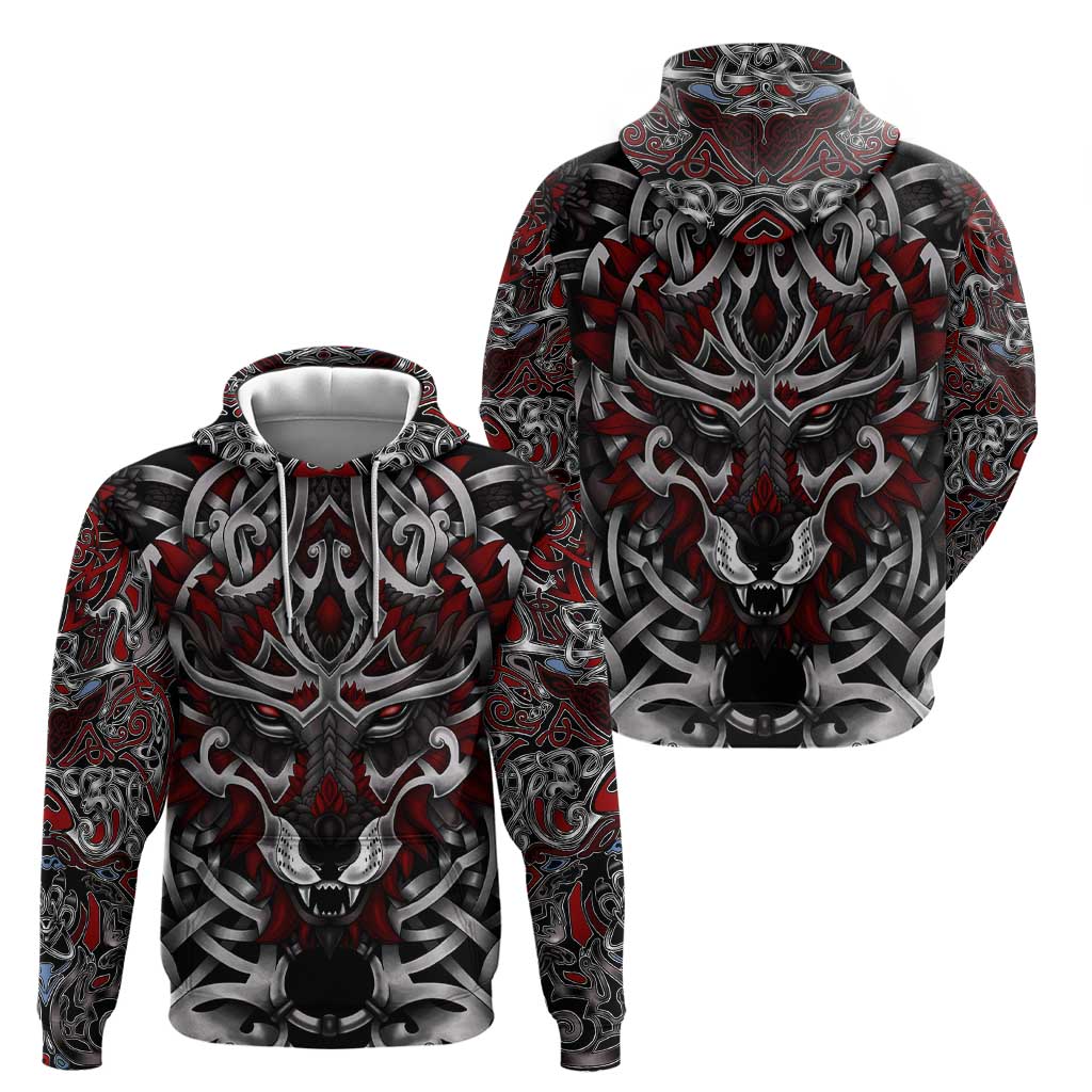 Celtic Wolf Fenrir Vikings Hoodie Norse Mythology - Wonder Print Shop