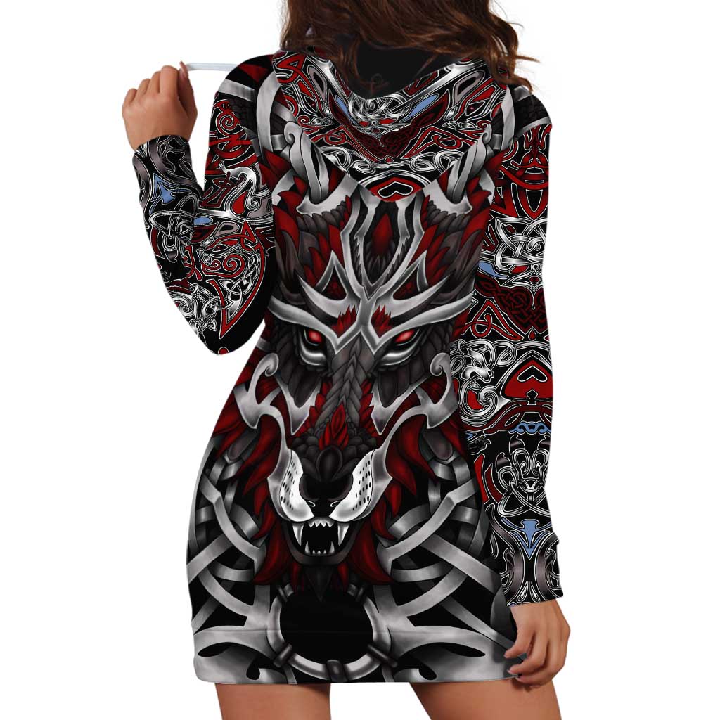 Celtic Wolf Fenrir Vikings Hoodie Dress Norse Mythology - Wonder Print Shop