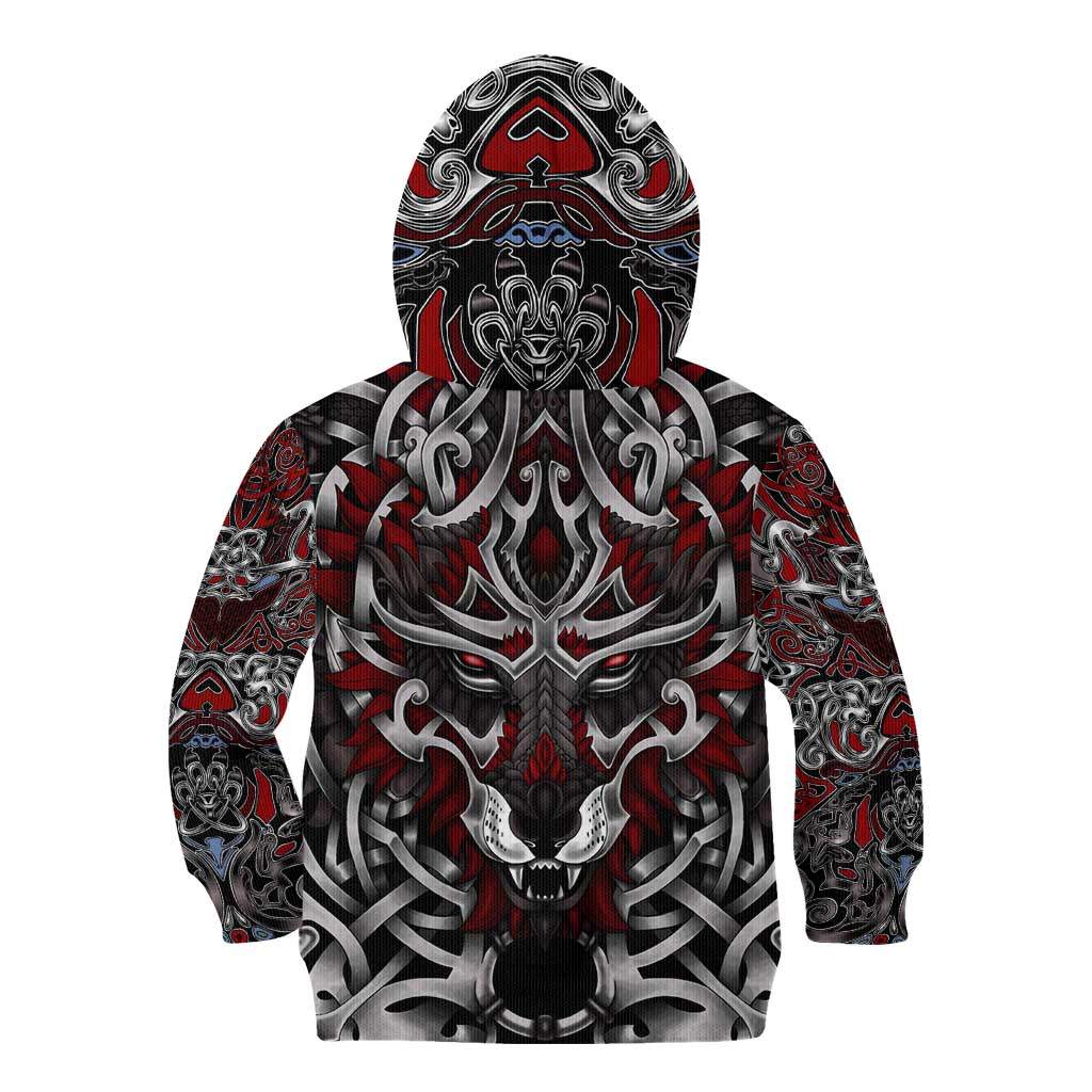 Celtic Wolf Fenrir Vikings Kid Hoodie Norse Mythology - Wonder Print Shop