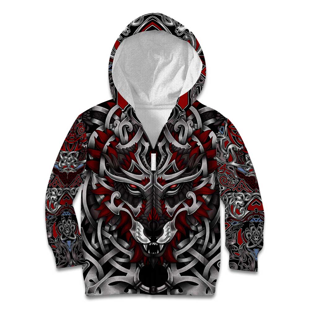 Celtic Wolf Fenrir Vikings Kid Hoodie Norse Mythology - Wonder Print Shop