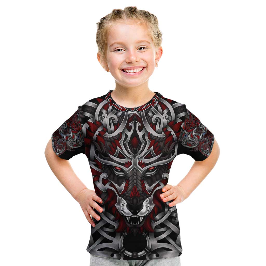 Celtic Wolf Fenrir Vikings Kid T Shirt Norse Mythology - Wonder Print Shop