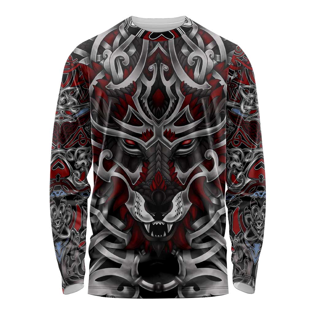 Celtic Wolf Fenrir Vikings Long Sleeve Shirt Norse Mythology - Wonder Print Shop