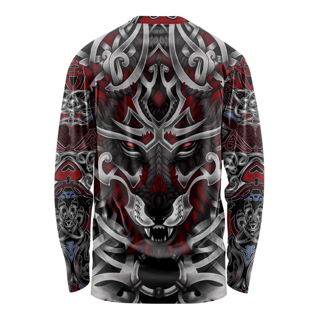 Celtic Wolf Fenrir Vikings Long Sleeve Shirt Norse Mythology - Wonder Print Shop