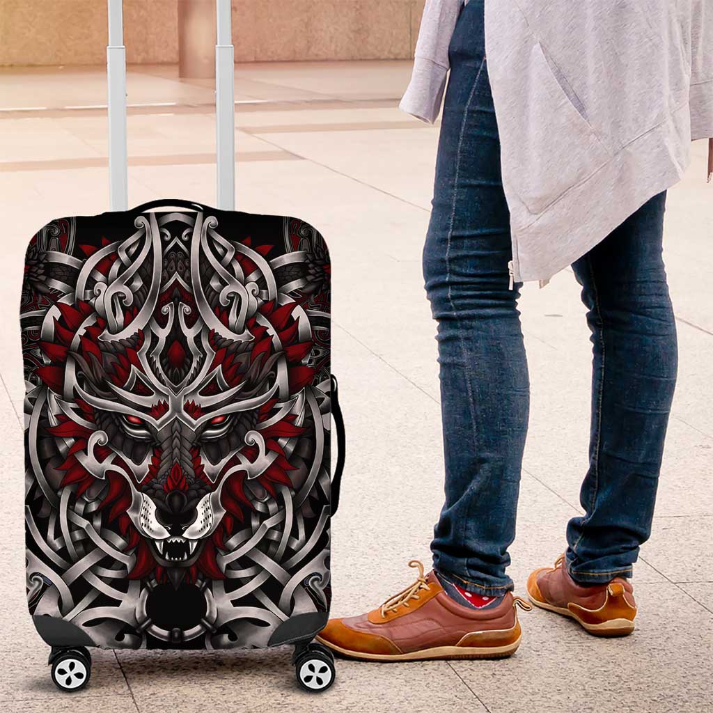 Celtic Wolf Fenrir Vikings Luggage Cover Norse Mythology - Wonder Print Shop