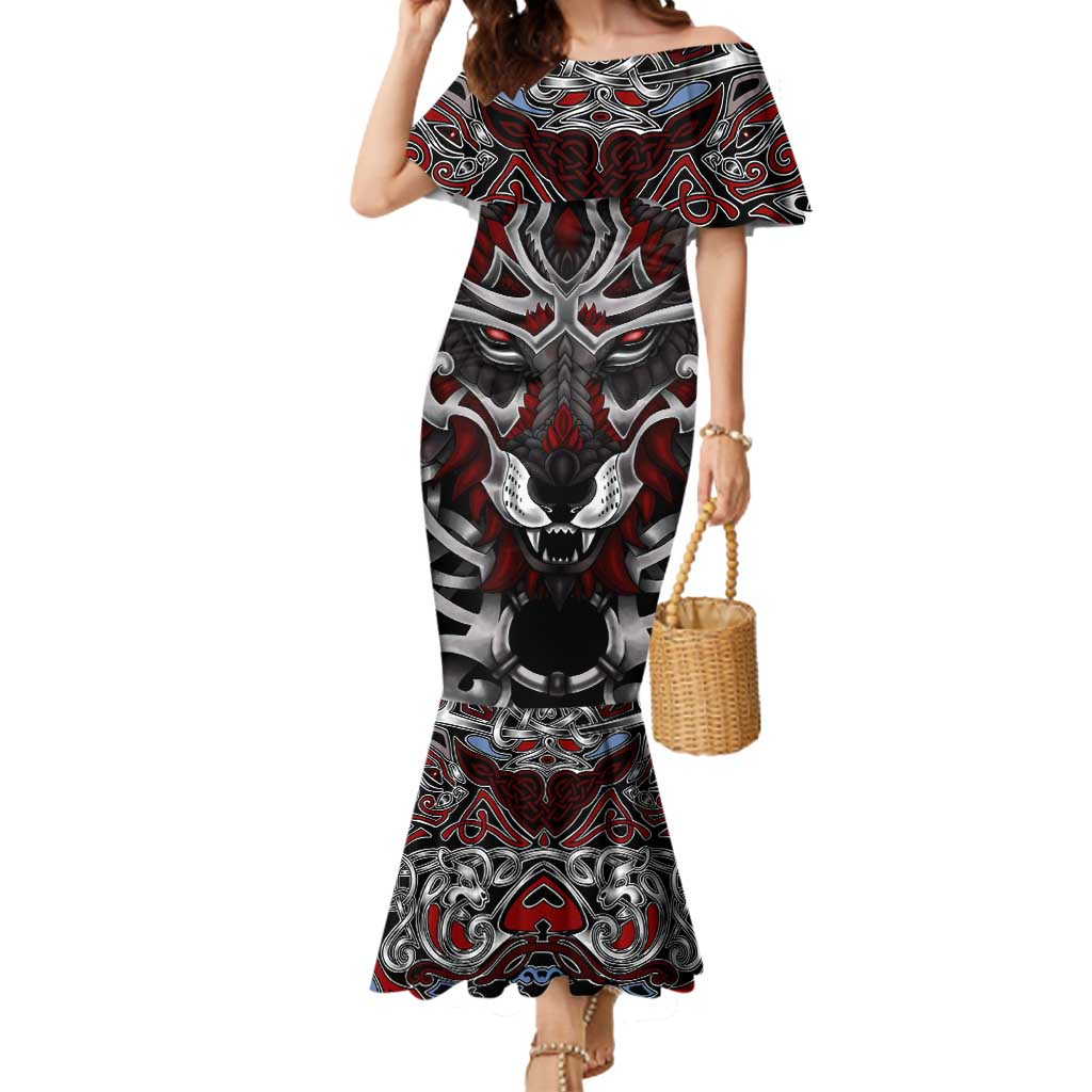 Celtic Wolf Fenrir Vikings Mermaid Dress Norse Mythology - Wonder Print Shop