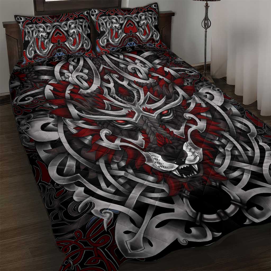 Celtic Wolf Fenrir Vikings Quilt Bed Set Norse Mythology - Wonder Print Shop