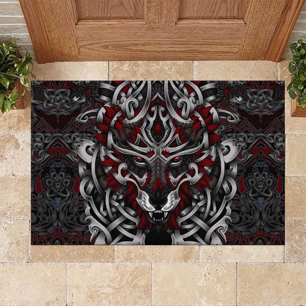 Celtic Wolf Fenrir Vikings Rubber Doormat Norse Mythology - Wonder Print Shop