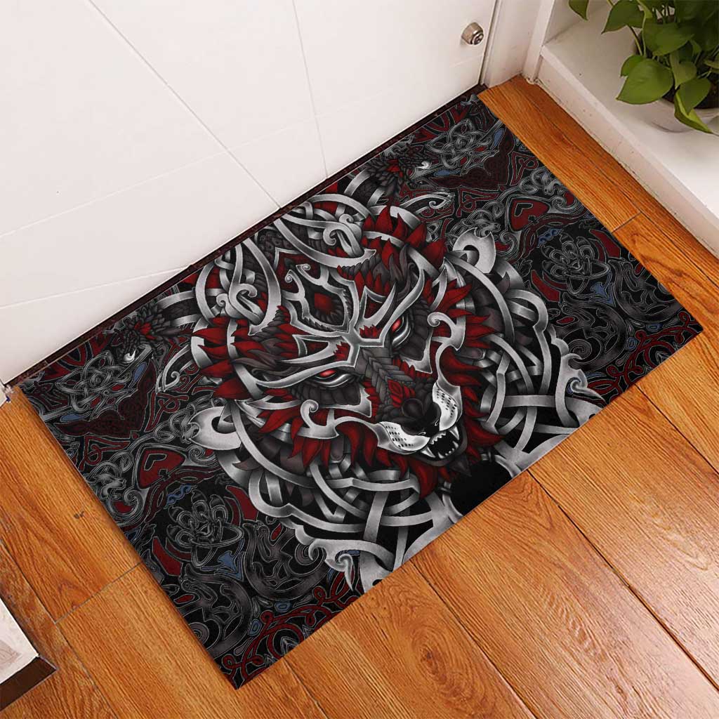 Celtic Wolf Fenrir Vikings Rubber Doormat Norse Mythology - Wonder Print Shop