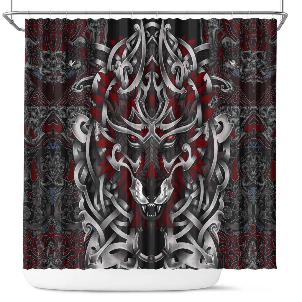Celtic Wolf Fenrir Vikings Shower Curtain Norse Mythology