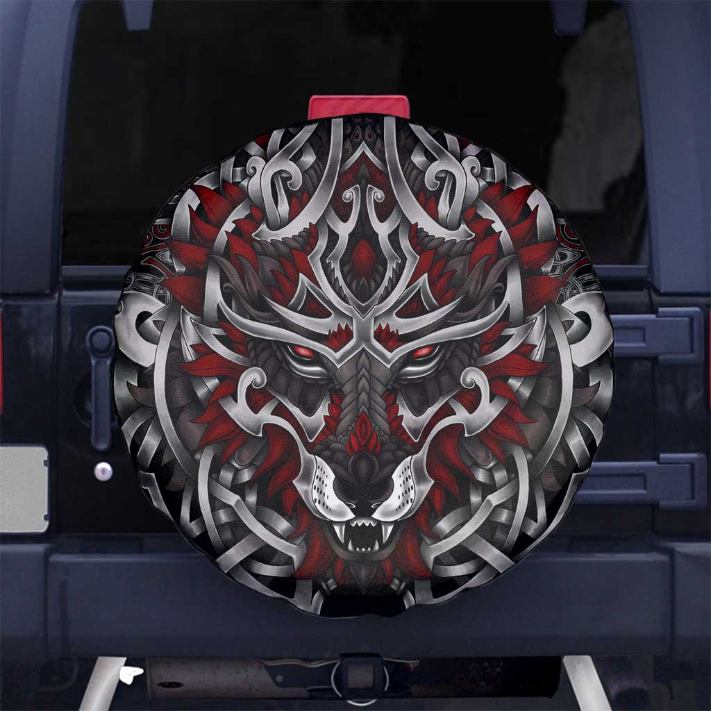 Celtic Wolf Fenrir Vikings Spare Tire Cover Norse Mythology - Wonder Print Shop