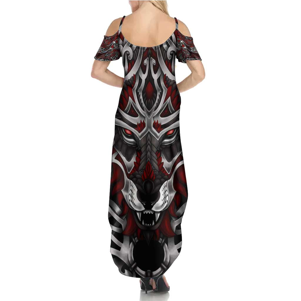 Celtic Wolf Fenrir Vikings Summer Maxi Dress Norse Mythology - Wonder Print Shop