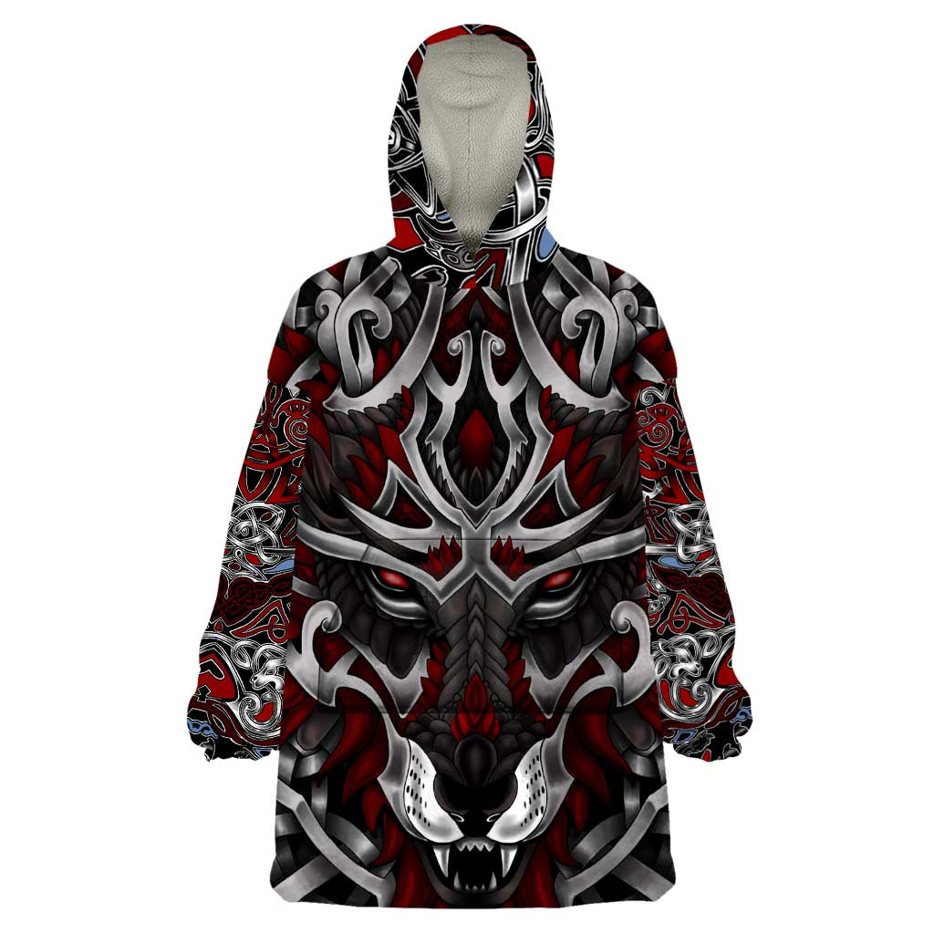 Celtic Wolf Fenrir Vikings Wearable Blanket Hoodie Norse Mythology - Wonder Print Shop