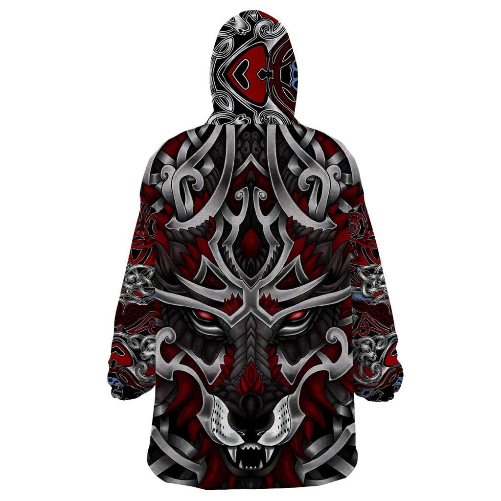 Celtic Wolf Fenrir Vikings Wearable Blanket Hoodie Norse Mythology - Wonder Print Shop