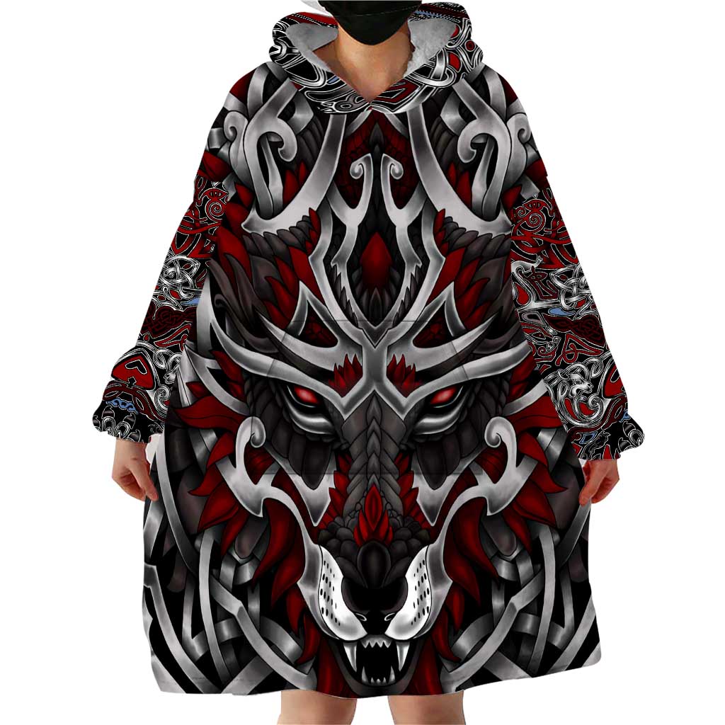 Celtic Wolf Fenrir Vikings Wearable Blanket Hoodie Norse Mythology - Wonder Print Shop