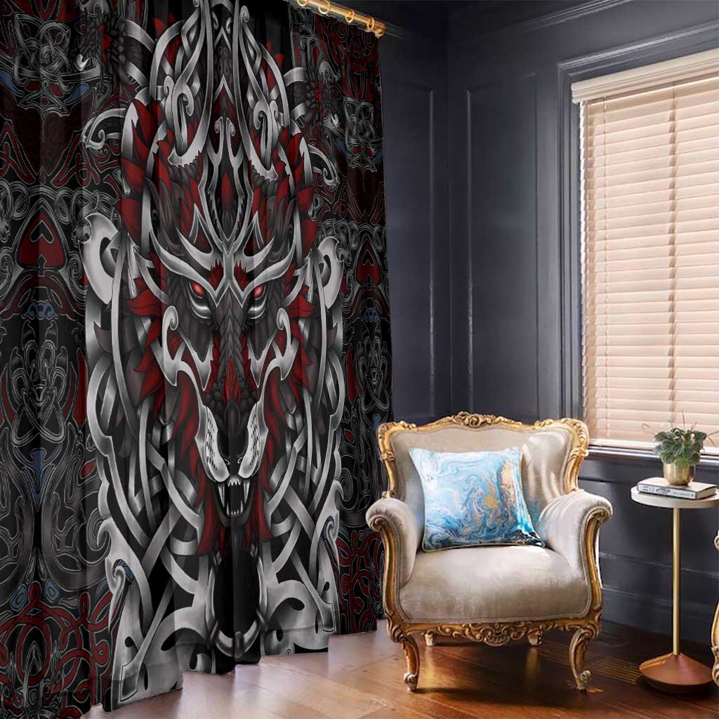 Celtic Wolf Fenrir Vikings Window Curtain Norse Mythology - Wonder Print Shop