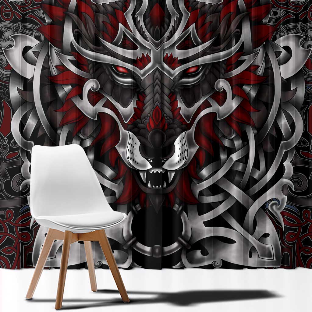 Celtic Wolf Fenrir Vikings Window Curtain Norse Mythology - Wonder Print Shop