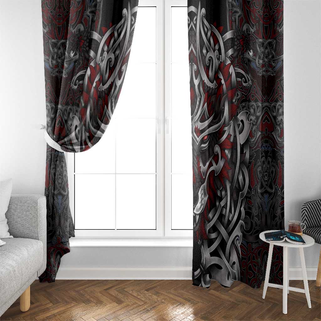 Celtic Wolf Fenrir Vikings Window Curtain Norse Mythology - Wonder Print Shop