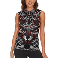 Celtic Wolf Fenrir Vikings Women Sleeveless Polo Shirt Norse Mythology - Wonder Print Shop