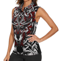 Celtic Wolf Fenrir Vikings Women Sleeveless Polo Shirt Norse Mythology - Wonder Print Shop