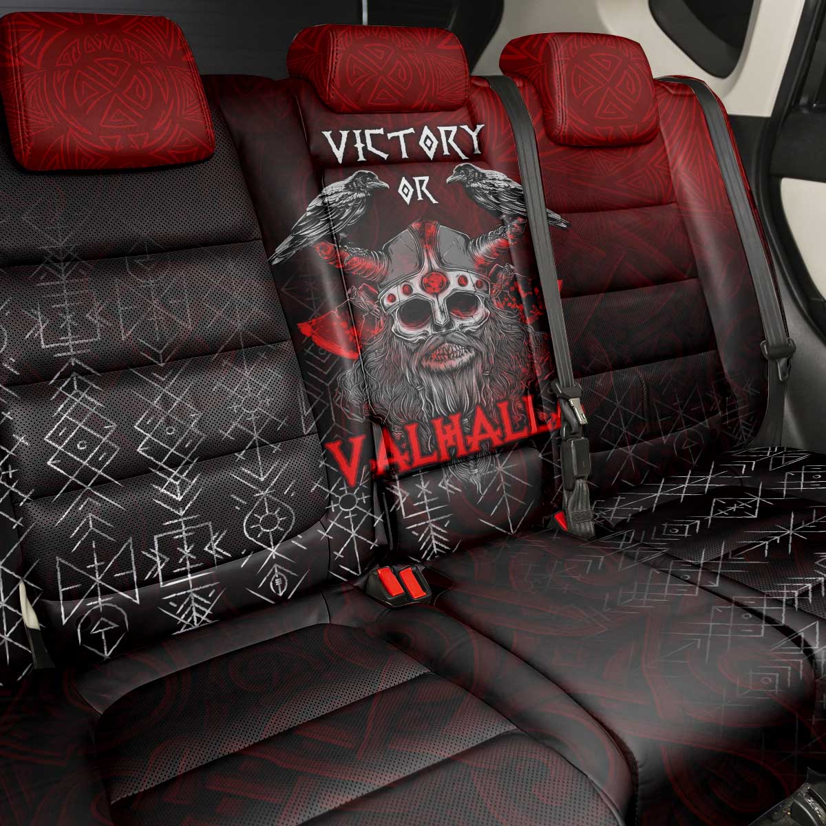 Victory Or Valhalla Back Car Seat Cover Viking - Wonder Print Shop