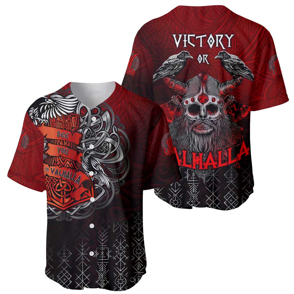 Victory Or Valhalla Baseball Jersey Viking - Wonder Print Shop