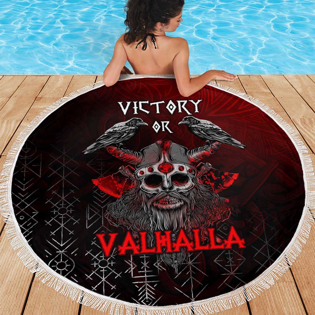 Victory Or Valhalla Beach Blanket Viking - Wonder Print Shop
