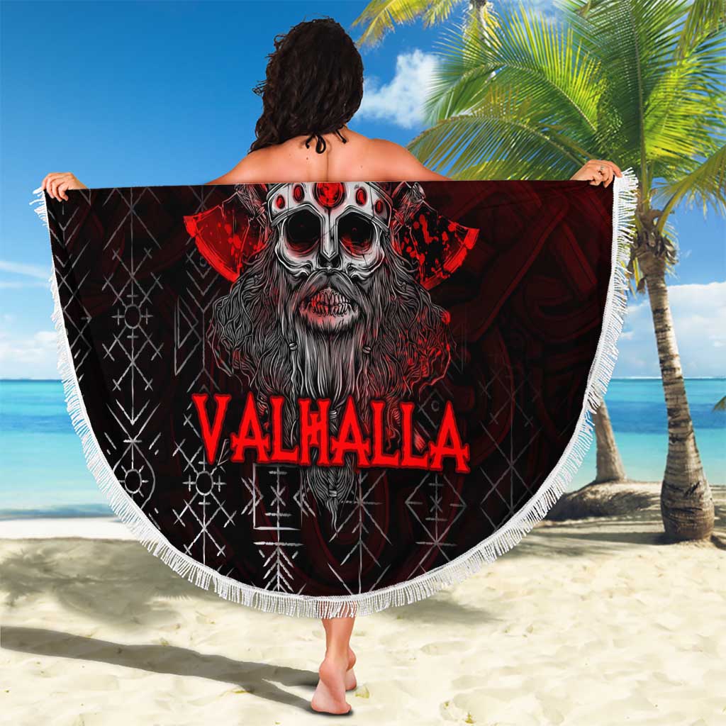 Victory Or Valhalla Beach Blanket Viking - Wonder Print Shop