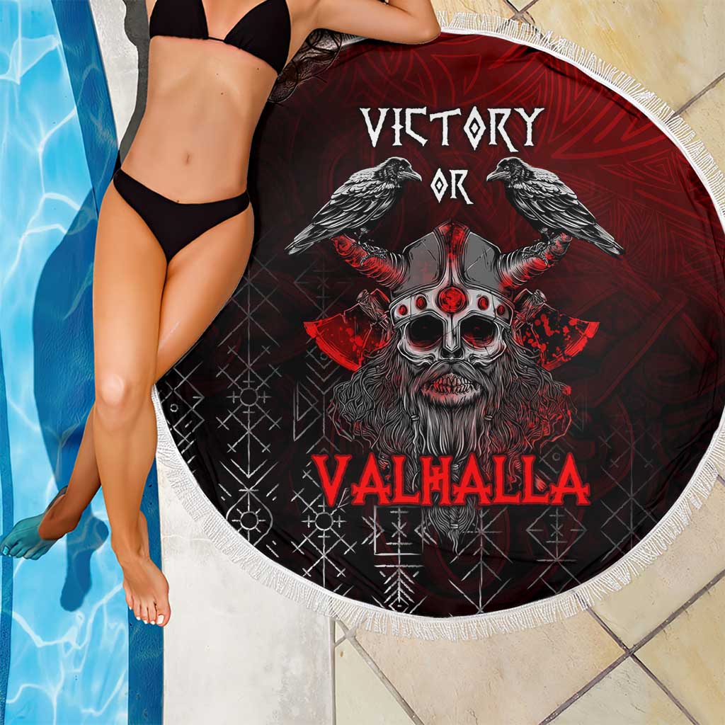 Victory Or Valhalla Beach Blanket Viking - Wonder Print Shop