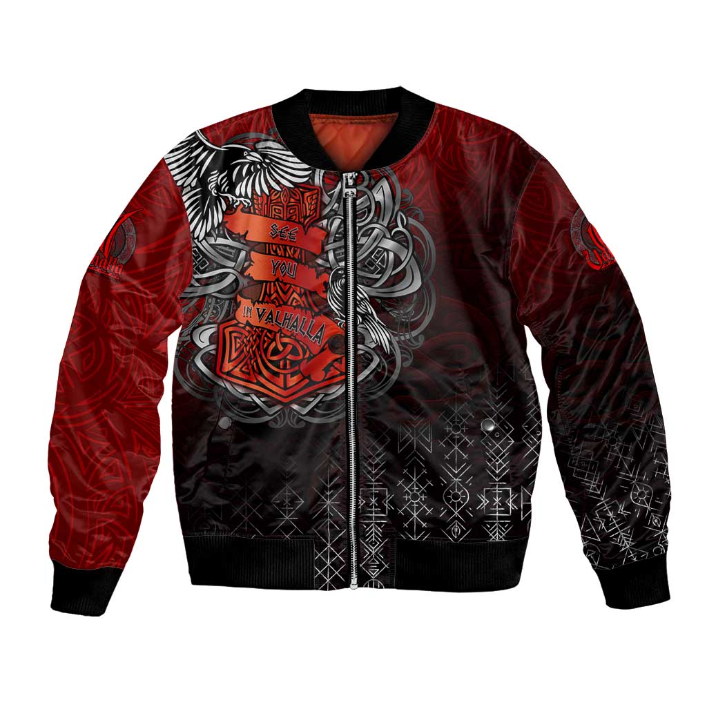 Victory Or Valhalla Bomber Jacket Viking - Wonder Print Shop